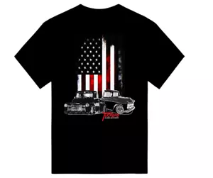 Classic Chevy Pickup Trucks 3100 Patriotic T-Shirt Black Soft Cotton Task Force - Picture 1 of 4