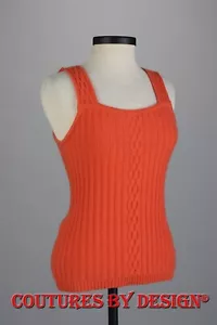 St John Strick Kaschmir Zopfmuster Tank, Top, Shell Orange Gr. Small Neu ohne Etikett - Bild 1 von 2