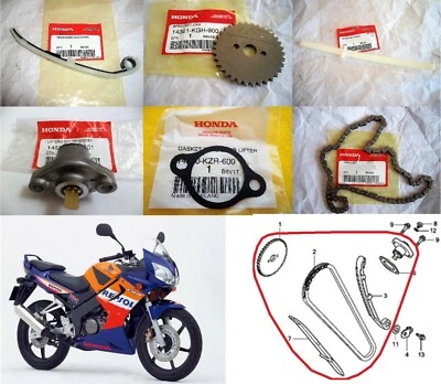 Juego de cadena y elevador con cámara Honda CBR125R 2004 2005 2006 2008 2009 2010 STOCK REINO UNIDO Foto 1 de 4