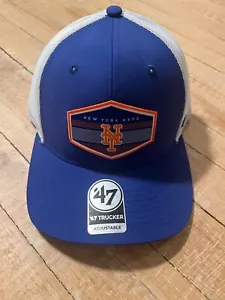 '47 Brand Men's Trucker New York Mets MLB Hat Cap Blue Logo Adjustable NWT - Picture 1 of 6
