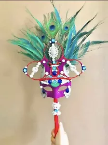 Handmade masquerade mask with stick - Picture 1 of 1