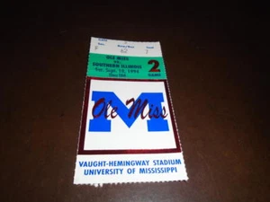 1994 SOUTHERN ILLINOIS AT OLE MISS COLLEGE FOOTBALL TICKET STUB  - Picture 1 of 2