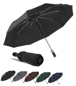 Umbrellas Windproof Travel Compact Umbrella for Rain,Light Portable 46IN Black - Picture 1 of 7