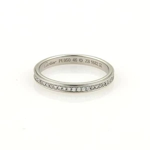 Cartier 18k Platinum Full Circle Diamonds Eternity Band Ring EU 46-US 3.75 - Picture 1 of 3