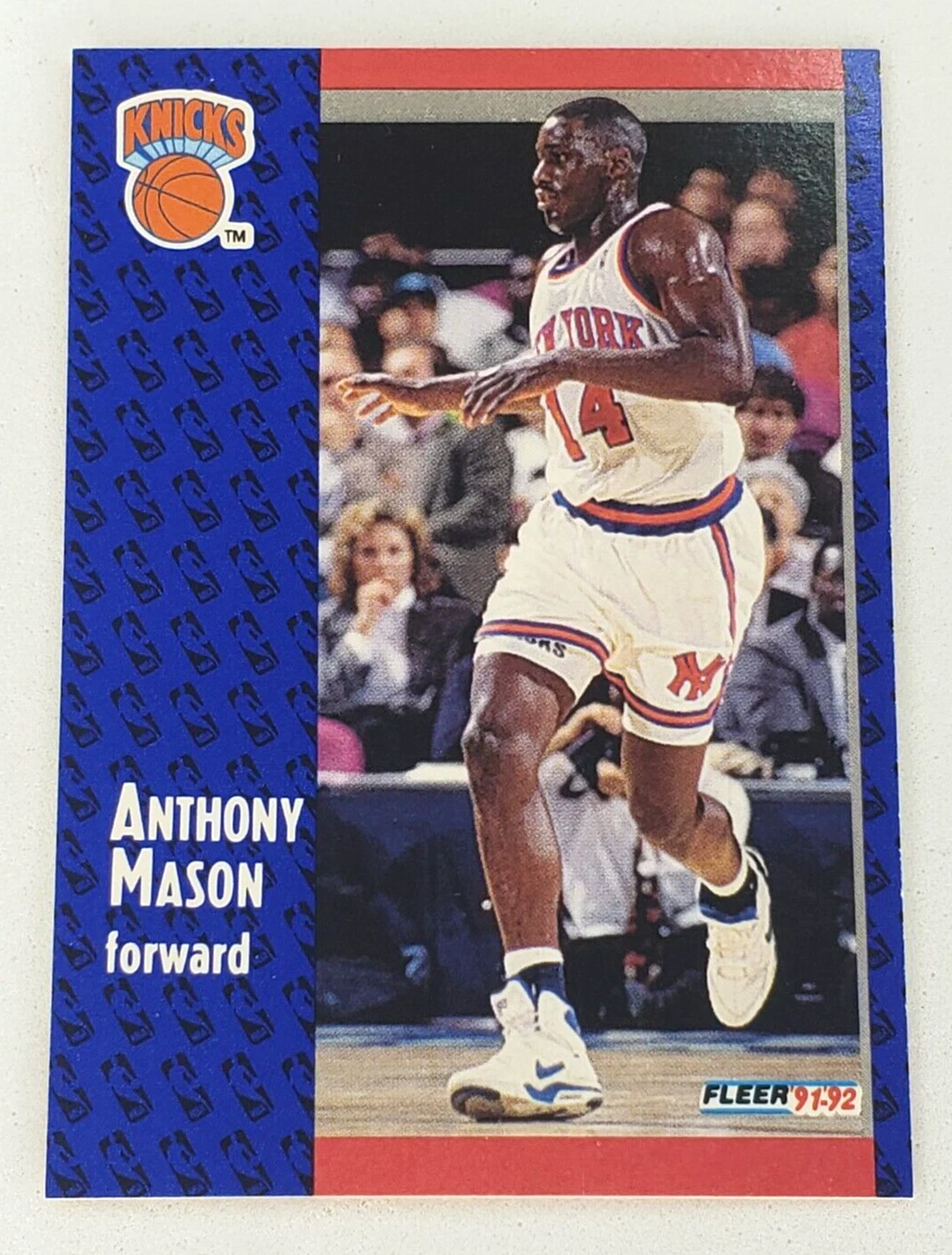 1991-92 Fleer Basketball Anthony Mason RC #326 New York Knicks NBA