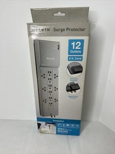 Belkin Slim Design 12 Outlet Surge Protector with 8’ Foot Power Cord New in Box - Picture 1 of 4