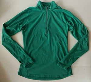Nike Element Dri-Fit Damen Gr. S Pullover Grün LS Shirt 1/4 Zip Daumenlöcher - Bild 1 von 8