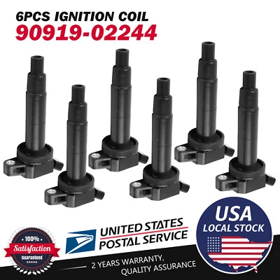PACK OF 6 IGNITION COIL FOR TOYOTA CAMRY LE SE XLE L4 2.4L 2002-2005 UF333 C1330 - Imagem 1 de 4