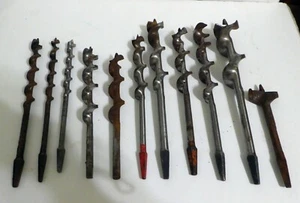 LOTE DE COLECCIÓN DE 11 BARRENAS DE MADERA 7/16-1.5" IRWIN GREENLE SNELL STANLEY WINCHESTER - Imagen 1 de 5