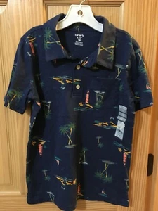 NWT Carter's Boys Navy Blue Polo Shirt Beach - Picture 1 of 1