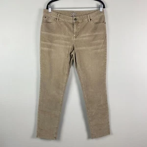 J Jill Skinny Cord Corduroy Pants Womens 12 Tan Stretch - Picture 1 of 12