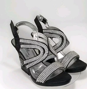 VINTAGE WILD ROSE CARLENE DAMEN 7,5 SCHWARZ STRASS EINZIGARTIGE HEELS SELTEN NOS  - Bild 1 von 24