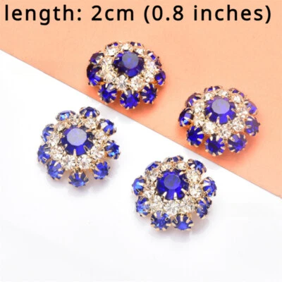 10X Glitter Rhinestone Crystal Buttons DIY Flower Craft for Shoes Overcoat Decor - Image 1 of 4