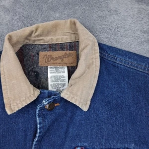 Chaqueta de mezclilla Wrangler vintage para hombre 48 azul manta occidental forrada botón exterior - Imagen 1 de 17