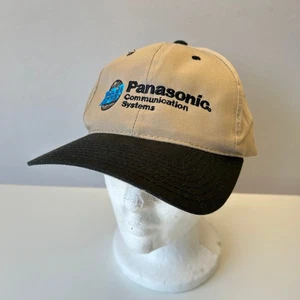 Vintage XDP Panasonic Communication Systems Snapback Hat Electronics Beige 90s - Picture 1 of 7
