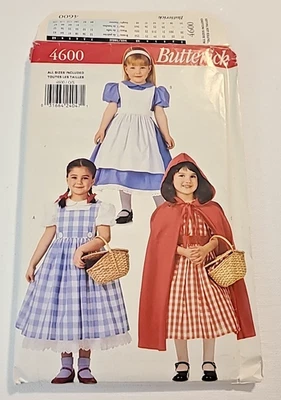 1996 Butterick 4600 Sz 2-6x  Costume DOROTHY Oz RED RIDING HOOD Costume Pattern - Image 1 of 4