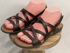 BOC Born Concept Women's Brown Strappy Sandals Size 8M Comfort Leather Flats - Picture 1 of 7