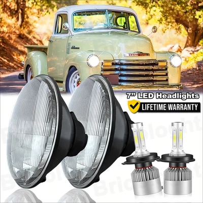 Par de faros LED de 7 pulgadas H4 A+++ para camioneta Ford F100 F250 F350 1953-1977 Foto 1 de 4