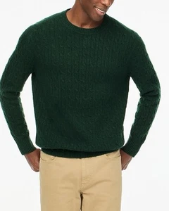 Suéter cuello redondo Jcrew Factory Cable en hilo extra suave talla L CD599 - Imagen 1 de 4