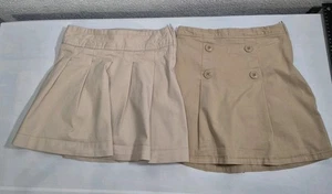2 Children’s Place Uniform Skirt Skorts -6X/7 Side Zip Adjustable Elastic Waist - Picture 1 of 13