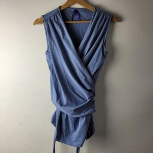 Seraphine Women Size M Blue Wrap Ruched Maternity Vest Top Basic Casual Smart - Picture 1 of 11