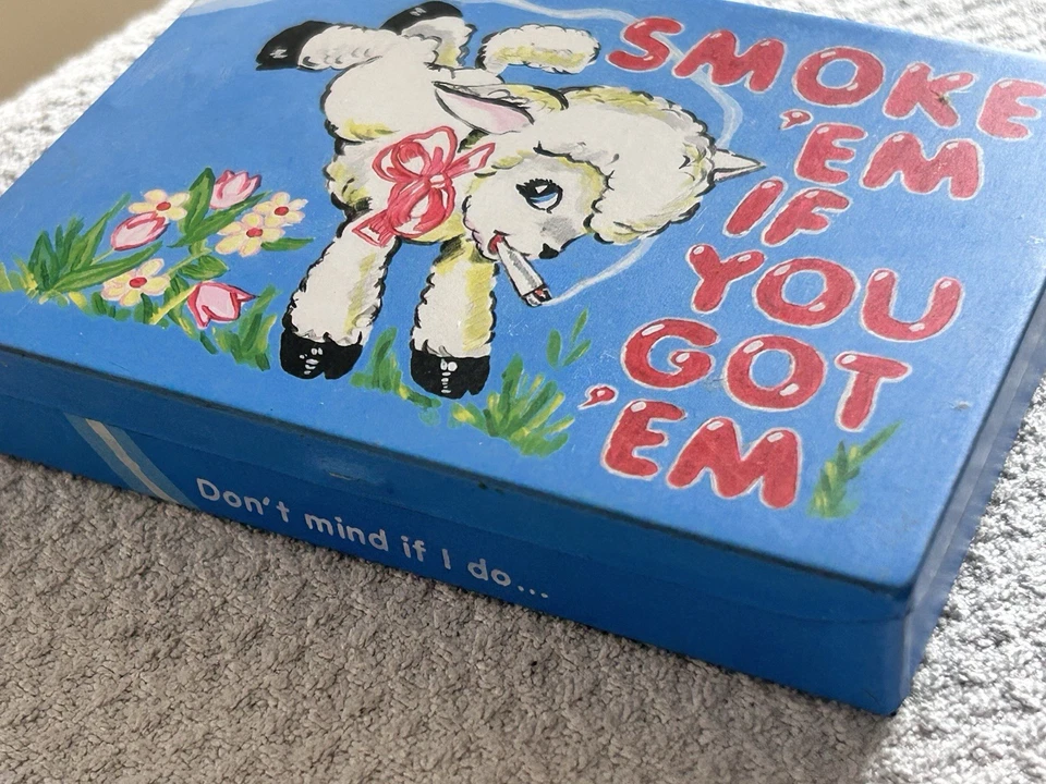 Blue Q Tin Lamb Collectible Tin! Smoke Em If You Got em Unique - Image 1 of 4