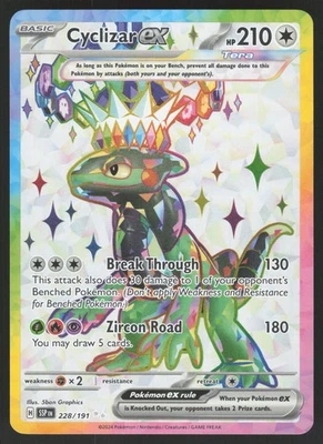 Cyclizar ex 228/191 Ultra Rare Pokemon TCG SV08: Surging Sparks NM - Image 1 of 2