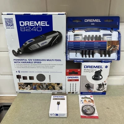 Dremel 8240-5 12v Rotary Tool Cordless Multi Tool Kit 1 Battery + Extra Dremel  - Image 1 of 4