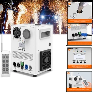 NEU Kaltfunkenmaschine 1200W Bühneneffekt DMX Feuerwerk Hochzeit 18ft Free Power - Bild 1 von 16
