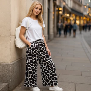 Pantalón Palazzo ROCKTHOSECURVES MUJER Cintura Elástica Bolsillo - Imagen 1 de 6
