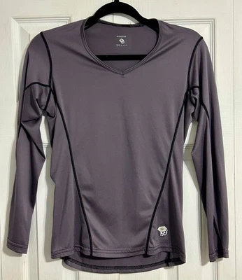 Mountain Hardwear Para Mujer Pequeño Púrpura Oscuro Manga Larga Cuello en V Capa Base Claro Foto 1 de 4