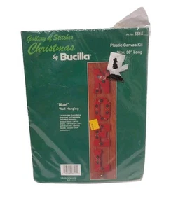 Christmas Cross Stitch Kit NOEL 30" Decor Banner Bucilla USA Vintage Needle - Picture 1 of 5