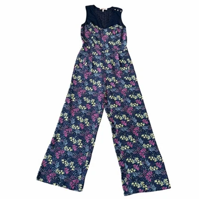Mono retro Juicy Couture para mujer 100 % seda talla 6 azul floral paquetes encaje Foto 1 de 4
