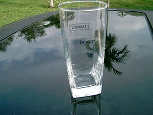 DEWAR'S  FINEST  SCOTCH  WHISKEY BLACK LOGO SQUARE BOTTOMED GLASS  - Picture 1 of 8