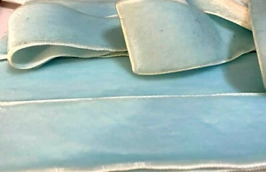 vintage velvet ribbon 1.5" baby blue 1yd made in Switzerland - Picture 1 of 4