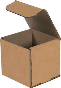 50 5" x 5" x 5" Kraft Corrugated Mailers Die Cut Tuck Flap Boxes - Picture 1 of 1