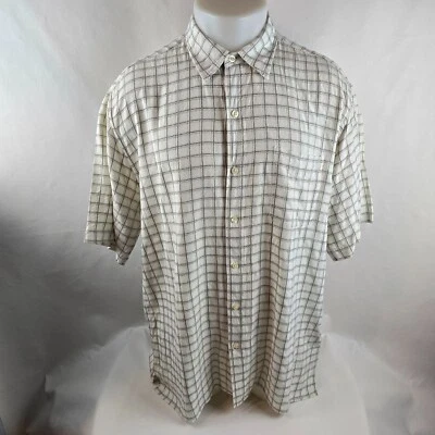Lyle Scott Scotland Shirt Mens Large White Button Up Silk Bamboo Check Casual - Image 1 of 4