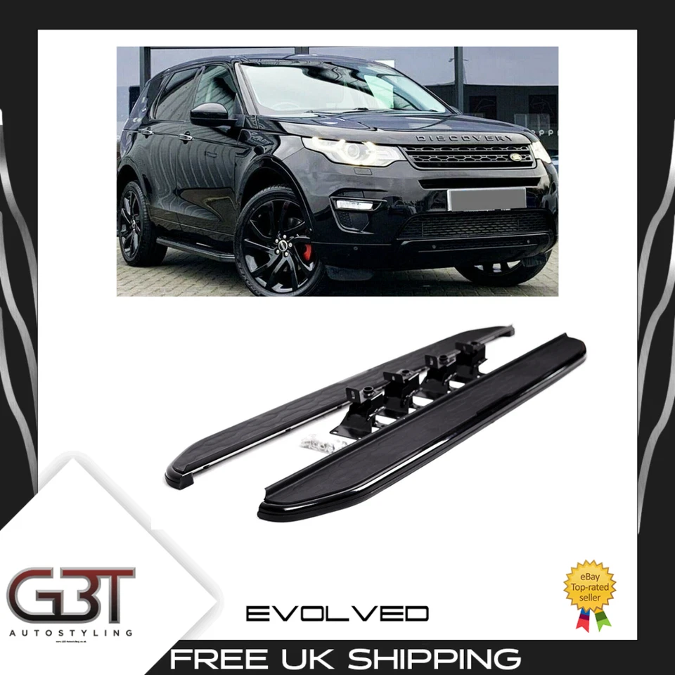 SIDE STEPS RUNNING BOARDS FOR LAND ROVER DISCOVERY SPORT L550 OE STYLE ALL BLACK - Image 1 of 4