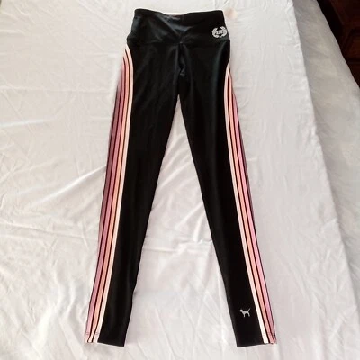 Legging ROSA Victoria's Secret Nuevo con Etiquetas Ultimate Cintura Alta Negro Rayas XS $56.95 Foto 1 de 4