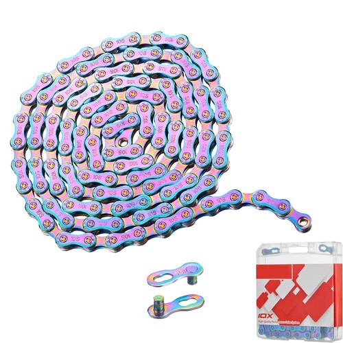 10 Speed Bike Chain Rainbow Chain for Bike 1/2 x11/128 116 Links ...