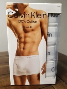 Calvin Klein Men's Cotton Trunk Classic Fit 5 Pack XL White - Picture 1 of 8