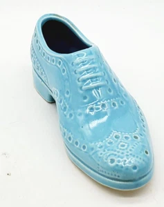 French Shriner Salesman Shoe Sample Ceramic Blue Wingtip 1950's Excellent Cond. - Picture 1 of 8