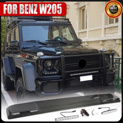 Alerón de techo delantero de carbono con luz para Mercedes-Benz W463 G63 2004-2018 Foto 1 de 4
