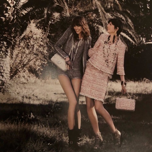 CHANEL 11P TWEED NUOVA ECRU FRANGE ROSSE CC logo bottoni FR42 FR44