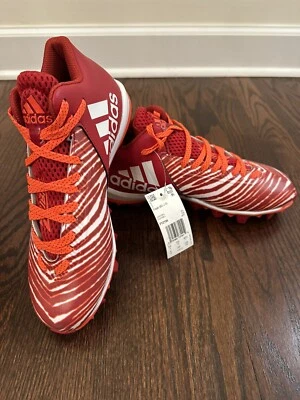NWOB Adidas FOOTBALL FREAK MD J 20  YOUTH 6 Cleats  ORANGE/ RED NEW  - Image 1 of 4
