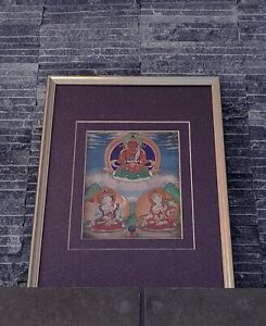 Tibetan Buddhist Old Thangka『Amitayus、Sita Tara、Usnisavijava』‧老唐卡『長壽三尊』