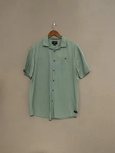 Billabong Men's Large Button Shirt Green Short Sleeve - Picture 1 of 6
