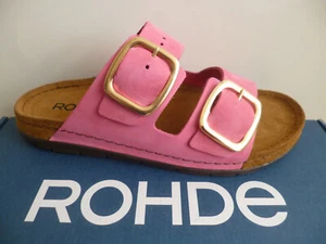 Rohde Women's Mule Slippers Shoes Leather Pink 5879 - Picture 1 of 6