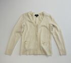 Lord And Taylor Extra Fine Merino Button Cardigan Women’s Medium Pockets Modern