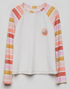 $60 Billabong Kids Girls White Long Sleeve Rashguard Top Swimwear Size M - Picture 1 of 1